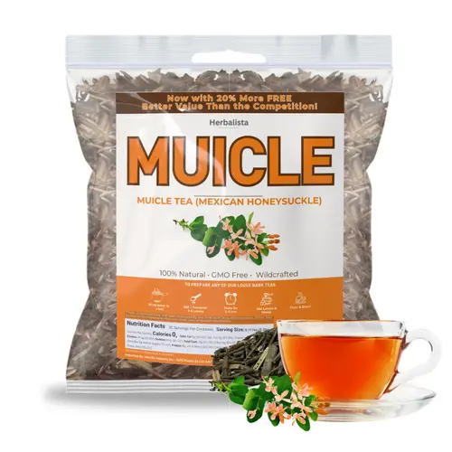 Organic Muicle Earthy Flavor Loose Leaf Tea - 5 oz 100% Natural, Vegetarian, Low-Caffeine Mexican Honeysuckle Fruit & Herbal Tree Infusion, Sugar-Free, Gluten-Free, Non-GMO, Stress Relief Home Remedy