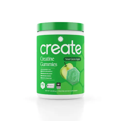 Create Wellness Creatine Monohydrate Gummies 1.5g Creapure per Gummy Lean Muscle Booster Daily Dietary Supplement for Energy Focus & Wellness Glow Collagen Vitamins