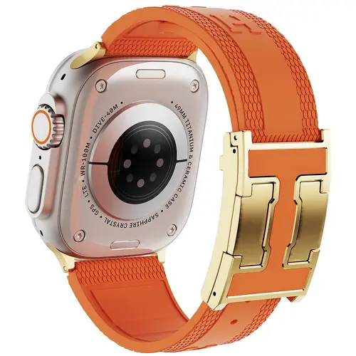 CRAZYGRASS Magnetic Silicone Watchband for 49mm 46mm 45mm 44mm Square Smart Watch Strap For Him Father's Day Gift Designer Replacement Adjustable Watch Band  wearable Bands Suitable For Smartwatch Series [WATCH NOT INCLUDED], Watch Straps, Smart Watch Ac,