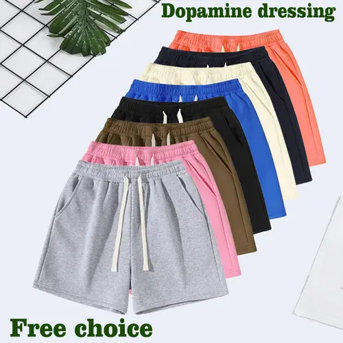 Men's Colorful Print Fleece Shorts - Unisex, Lightweight, Casual, Elastic Waist with Drawstring, Solid Base, 4-Part Design, Suitable for Summer Vacations, Everyday Versatile Wear, Colorful Print Men's Shorts