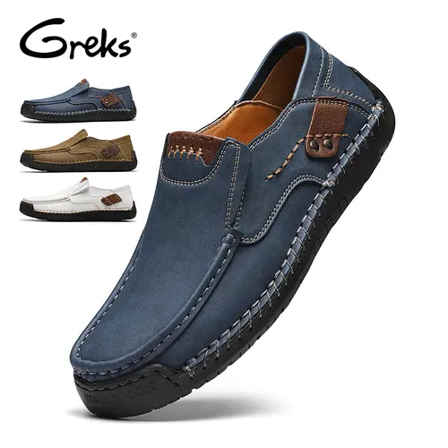 GREKS Men's Fashion Loafers - Men's Shoes with Low-Profile Sole, Lightweight Casual Slip-On Flats, No-Lace Daily Walking Shoes