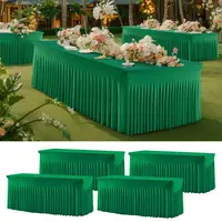 4-Piece Elastane Stretchy Rectangle Tablecloths (4 ft-6 ft-8 ft) - Classic, Washable, Stain-Resistant, Wrinkle-Resistant Holiday Table Covers for Weddings, Party Decor, Home Use
