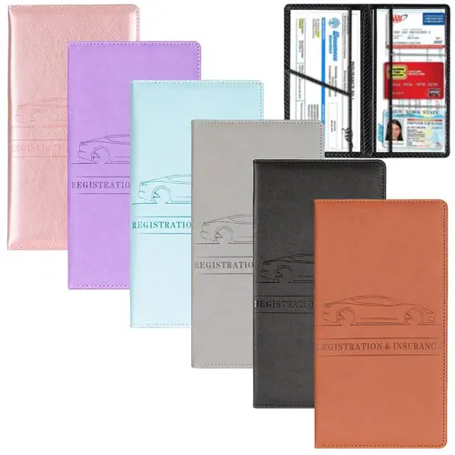 Car Registration & Insurance Card HolderMagnetic Closure Vehicle Organizer, CarEssential Document Wallet, forPokemon Cards Holder, Compact CarAccessories