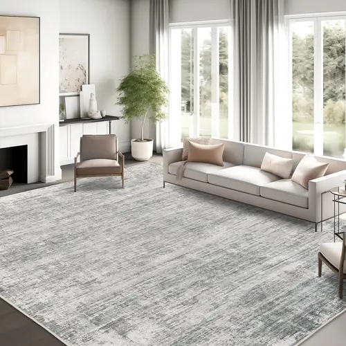 Art&Tuft Washable Abstract Artwork Indoor Area Rug - Non-Slip Backing, Stain Resistant, Soft Monochrome Non-White Rug for Living Room, Bedroom, Artwork Area Rugs, Abstract Area Rugs,back to school,dorm essentials,home decor,home essentials