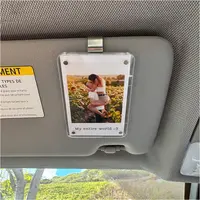 2/4/6Pcs Car Picture Holder for Sun Visor,Magnetic 2.36"x3.5" Car Visor Photo Clip,Wallet-Size Clear Acrylic Car Picture Frame,Perfect for Polaroid Go and Instax Mini,Unique Gift for Couples, Family & Friends,Stylish Car Interior Accessory