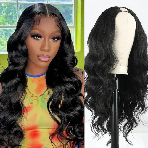 Lush Haute Body Wave V Part Wig Synthetic Wigs for Women Full Head Clip In Hair Wear and Go Glueless Hair Synthetic Wigs