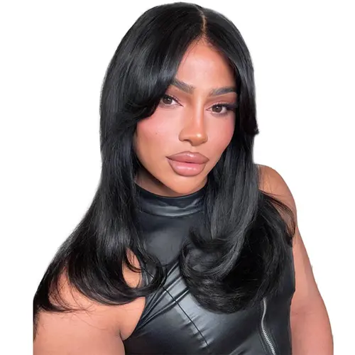 Jessie's Wig Curtain Bangs Face Framing Wavy Layered Glueless Effortless Wig Skip Hairstylist Pre Cut Lace #SummerWins #DealsForYouDays