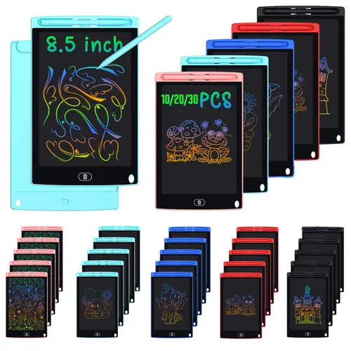 [10/20/30pcs Multiple Packs] 8.5in LCD Tablet for Toddlers Aged 1-3, Eye Care LCD Writing Tablet with Pressure Sens., Plastic Body, Rainbow Lines, Erase Button, Colorful Stylus, Educational Arts & Crafts Toddler Toy, Perfect Birthday Gift,back to school