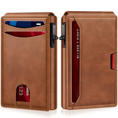 Men's Ultra-Thin Aluminum with RFID Blocking, Credit Card Holder, Slim Card Storage, Secure Card Storage, Minimalist Design Card Slots, Durable Material, Perfect Gift Idea