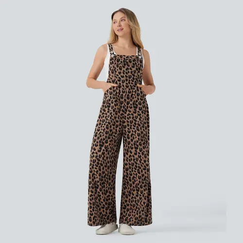 【Creator’s Pick】Halara Leopard Print Waffle Casual Overalls with Pockets #BackToSchool