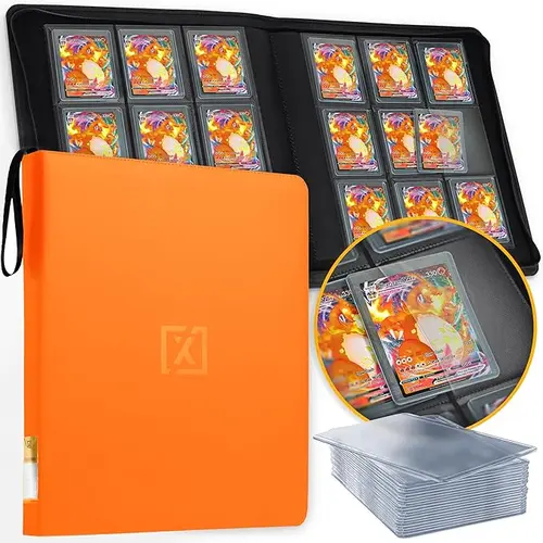 Orange Toploader Binder | Holds 252 Toploaders | 20 Toploaders INCLUDED