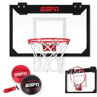 ESPN Mini Basketball Hoop, Over The Door Basketball Hoop with Foldable Breakaway Rim, Includes 2 Mini Basketballs and Pump