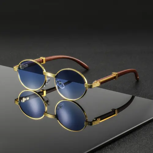 Men's Metal Oval Frame Glasses, Stylish Trendy Frames Eyewear for Men, Durable and Lightweight Design, Perfect for Daily Wear, Fashion Accessory, Fashionable Frames Glasses, Classic Fashion Casual Eyeglasses