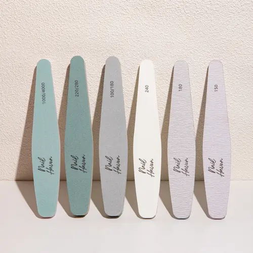 Nail Haven | Professional Nail File and Buffer Set 6 Pcs with 100/150/180/220/240/280/1000/4000 Grit Soft Nail Filer Gel Nail Files & Buffers for Acrylic and Natural Nails