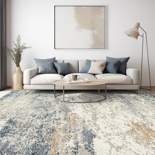 Art&Tuft Large Soft Area Rug - Anti-Slip Backing, Stain-Resistant, Foldable, Machine-Washable, Art-Inspired Graphic House Decor for Living Room, Rugs for Living Room Decor