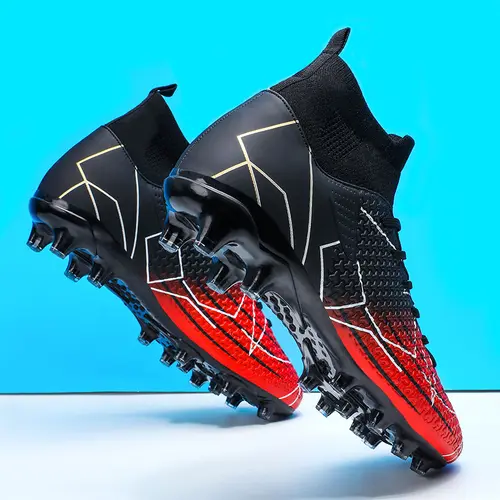 Ubetif Male High-Top Soccer Shoes - Breathable, Comfortable Ankle-Support Cleats for Outdoor Competition, All Seasons Professional Football Boots, High Top Football Shoes