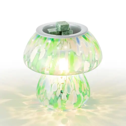 Tortoise Shell Mushroom Wax Melt Warmer - Chic, Compact, Elegant Murano-Style Aromatic Scent Burner, Home Decor for Bedroom & Housewarming Gift