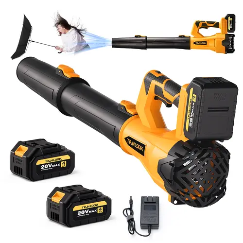 TANLOOK High-Power Electric Leaf Blower - 580 CFM 160 MPH, 2×4Ah Batteries Included, Speed Adjustable - High Airflow for Blowing Leaves & Snow - Ideal Garden Tool for Autumn/Winter Care HC1