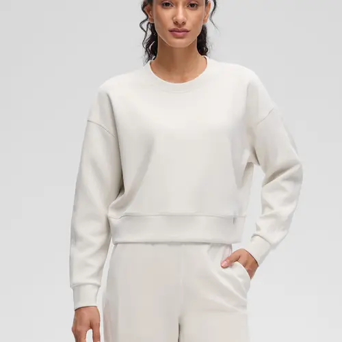 CRZ YOGA Womens SoftAura Crewneck Sweatshirt Long Sleeve Workout Casual Pullover Basic Fall Tops