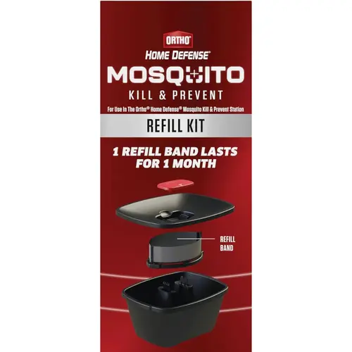Ortho Home Defense Deet-Free Indoor Insect Control Refill Kit - Bug Repellent, Anti-Mosquito, Pest Control Solutions, 2 Refill Bands, 1-Month Long-Lasting Protection, 4-Month Supply, 300 sq. ft Coverage, Outdoor-Ready Station Compatibility