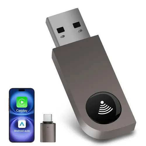 Wireless Carplay & Android Auto Wireless Adapter 2-in-1 Fast & Stable Carplay Wireless Adapter Convert Wired to Wireless Car Play,upgraded wireless carplay