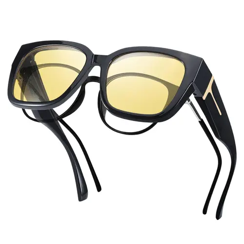 Oversized Trendy Polarized Anti Glare Women's Sunglasses, Night Vision Driving Eyewear for Men, Style IF7511