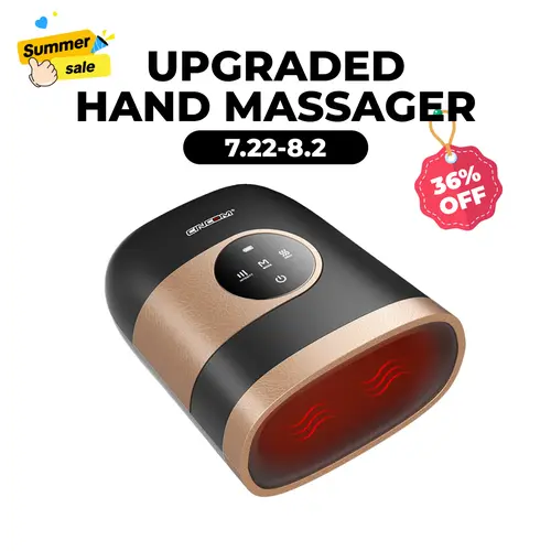 CINCOM Upgraded Hand Massager (BLACK), Cordless Hand Massager with Heat, Ideal Gifts for Loved Ones,dorm essentials