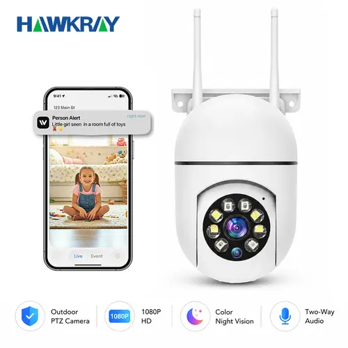 Hawkray Plug-in WiFi Security Camera - CCTV Camera for Home, Supports Mobile Remote View, Motion Alerts, Indoor Wireless Surveillance