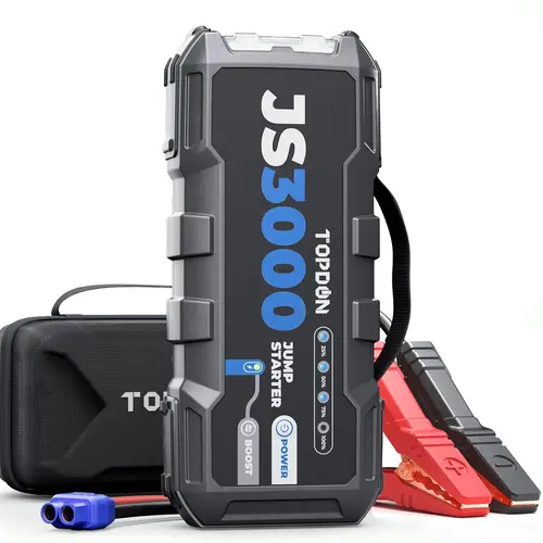 TOPDON JS3000 12V 3000A Battery Booster   Automotive  Jump Starter Pack for Up to 9L Gas/ 7L Diesel Engines Car Tool Kit  Truck Vehicle Blue Car Power Bank Jumper