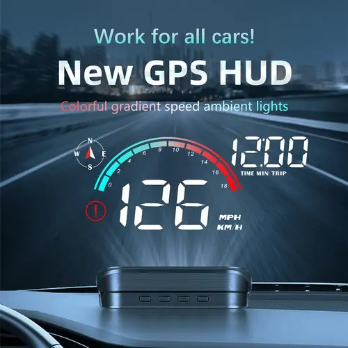 USB Built in GPS Car Head-Up Display, GPS Odometer HUD, Automatic Speedometer, Windshield Warning Accessories, Safe Driving, Innovative Automotive Electronics, Dashboard