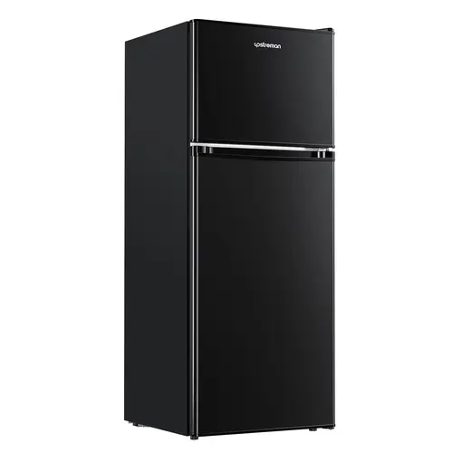 Upstreman Mini Fridge with Freezer, 1.7–3.2 Cu.Ft Stainless Steel & Black, Single or Double Door, Adjustable Thermostat, Energy Saving, Low Noise