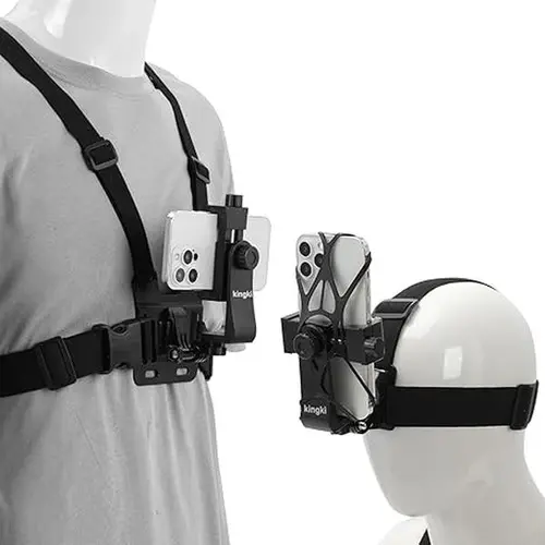 "Head & Chest Strap Phone Holder for |   Hands-Free Filming, Adjustable & Comfortable |   Ideal for Vlogging, Sports, Fitness, & Outdoor Adventures |   Universal Phone Compatibility |   Perfect for POV, Action Shots, & Live Streaming" Smartphone Mount spr