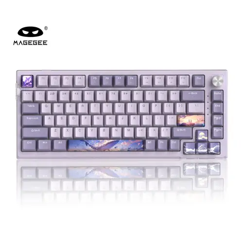 MageGee SKY81 75% Layout 83-Key Gaming Wireless Mechanical Keyboard - Gasket Mounted, Creamy, Hot Swappable, Hotswap Switch, Knob for RGB/Vol, RGB Backlit, Soft Bouncy Feel, Tri-Mode Connection, Windows & Mac Compatible, Hot Swappable Keyboard, Creamy Key