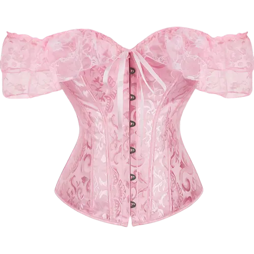 Women's Sexy Lace Corset Top - Off-Shoulder Overbust Bodice with Adjustable Lacing, Polyester Knitting Clothing, Costume for Party & Going Out, Chic Lace Top for Women Going Out, Cute, Wedding