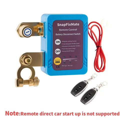 GJANSH Remote Battery Disconnect Switch 12v, 240A, Upgrade Smart Voltage Car Kill Switch Anti-Theft, Prevent Battery Drain, Remote Battery Kill Switch for Car, Truck, RV (Flat Installation) toolupgrade