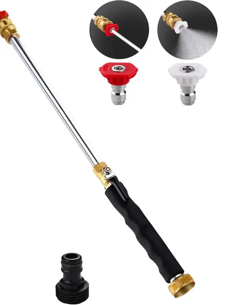 Jet Nozzle Power Washer for Garden Hose, Includes 2 High-Pressure Nozzles and Quick Connectors | Hydro Jet High Pressure Washer Tools