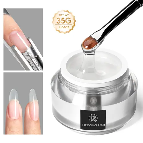 TRICOLOR FISH UV Resin Transparent Gel - 35g Nail Care Kit for Realistic Extension, DIY Manicure Supplies