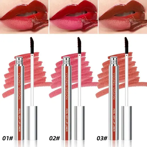 3-Count Peel Off Lipliner Stain Multi-Pack Makeup Set, Waterproof Nude Matte Lip Tint, Non-Fading Color, Effortless Precision, Full Coverage, 24H Long-Lasting Hold