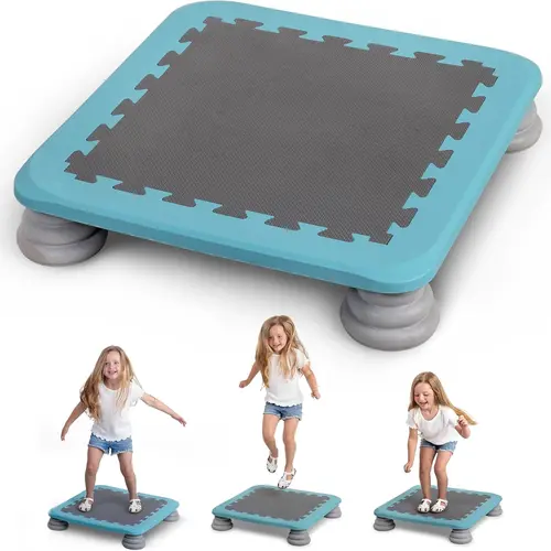 Special Supplies Kids Trampoline Rebounder Bouncing Board – Sensory Balance and Bounce Toy for Indoor and Outdoor Kids Toys - Outdoor Play Equipment