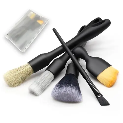 5-Count Universal Car Valeting Kit - Soft Professional Portable Detailing Brushes, Automotive Applicator for Interior Dust Removal, Washing, Tire Cleaning, Vehicle Wash Accessories, Car Detailing Brushes