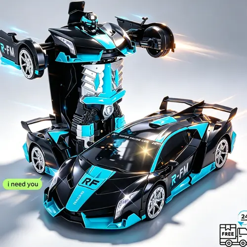 Tibibee Transform RC Truck, Summer Outdoor Toy for Boys 3-15, 2.4GHz Remote Control 1:18 Scale Robot Car, 360° Rotation, Rechargeable, Durable ABS, Perfect Prime Day & Back to School Gift Set