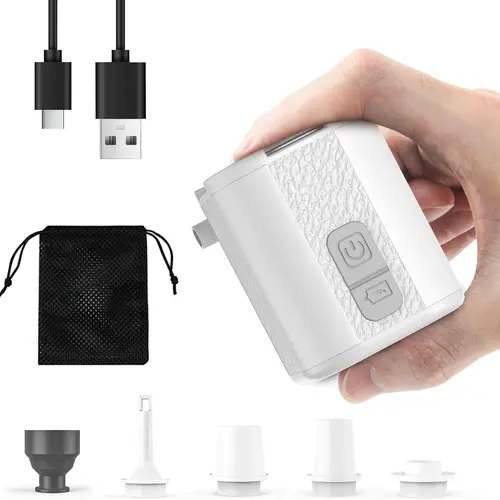 【Outdoor essential】Electric Pump,type-c charging，Portable，High Power Air Pump, 450LM-LED Light, 3.7V-1600 mAh , Electric Air Pump, Outdoor Mat,  Air Mat, Compression Bag, Float, Air Deflator, USB, Small, LED Lantern, Comes with 5 Types of Nozzles
