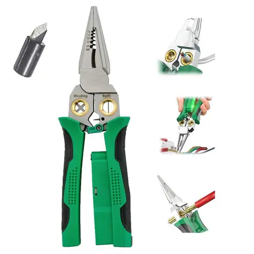 8 in 1 Wire Stripper Twisterfor Cutting and Pulling Wires, CableScissors,Voltage Tester Pliers, 12Vto 250V Live,Null.Hot WireJudgment AC DC, Audible andFlashing LED Alarms #summerfinds toolupgrade