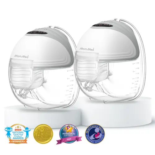 MomMed S21 Hands-Free Wearable Electric Breast Pump, 24mm Flange, Strong Suction, Low Noise, Portable Wearable Pump for Nursing & Feeding