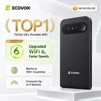 ECOVOX 2026 Upgraded Portable Wireless WiFi Pocket Hotspot - Smart 4G LTE WiFi 6 Router with Signal Boost, 150+ Countries Pay-as-You-Go, Connect 9 Devices for Study Abroad Back to School Essentials