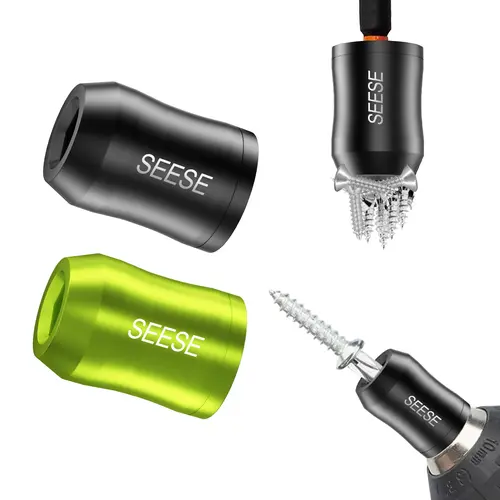 SEESE 2PCS Strong Magnetic Screw Rings – Universal 1/4 Inch (6.35mm) Fit for Hex Screwdrivers & Power Drill Bits Holiday gifts