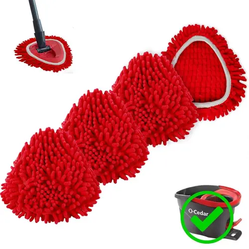 Chenille Duster Replacement Heads for O-Cedar 2025 Unique Design Heads Turn Mop into Long-Handle Duster Dry Cleaning Trap Bucket & Handle No includer