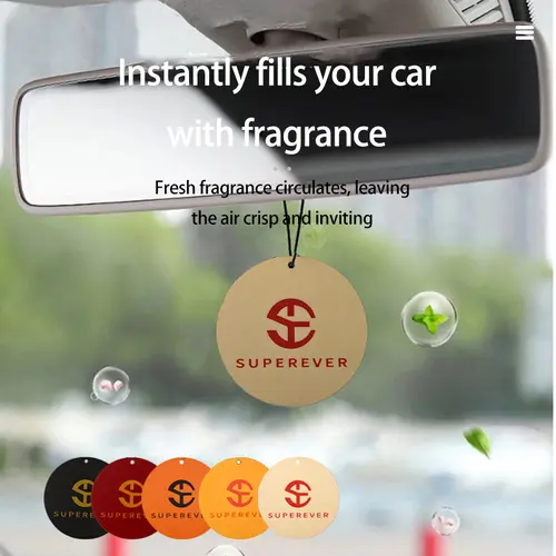 SUPEREVER Aromatherapy Hanging Tag - Continuous Fresh Scent Chip, Scented Deodorizer Car Fragrance, Helps Neutralize Stale Odors, Eliminates Odors, Freshening Diffuser for Interior & Furniture, Centered Design