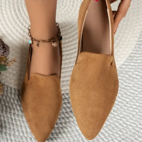 Women's Elegant Plain Round Toe Lightweight Flat Shoes, Casual Fashion Non-Slip Comfortable Breathable Slip Ons Everyday Wear Footwear for Home & Outdoor Use All Seasons, Casual Flats Daily Wear Shoes