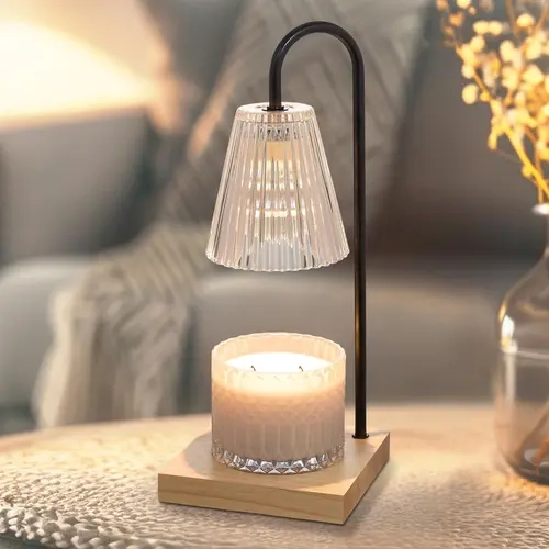 Sheffield Home Glass Candle Warmer Lamp, Elegant Home Decor Candle Holder for Living Room, Sleek Design & Efficient Fragrance Release